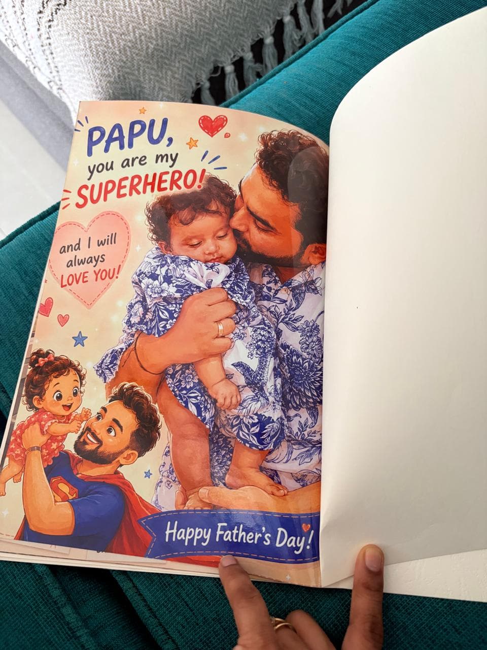 A bright illustrated Father's Day book cover.
